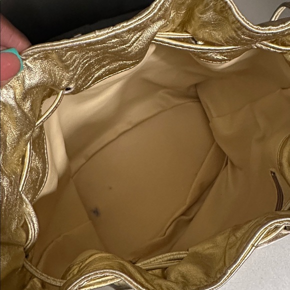 Gold Designer Bucket Bag - Picture 5 of 6